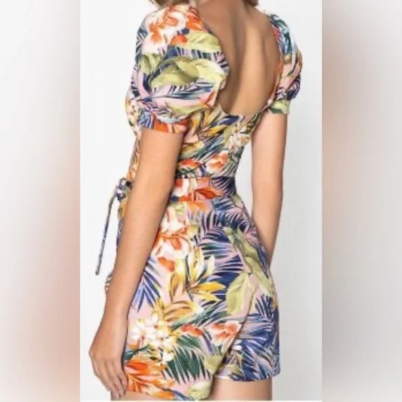 Ela Colombia Tropical Print Cotton Romper